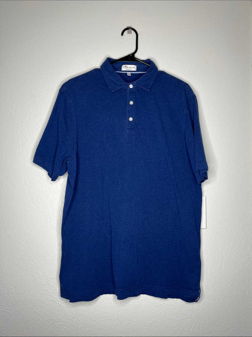 Peter Millar Crown Soft Blue Polo Shirt - Size L Office Business Casual